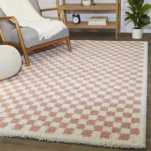 Covey Pink 5 ft. 3 in. x 7 ft. Geometric Area Rug