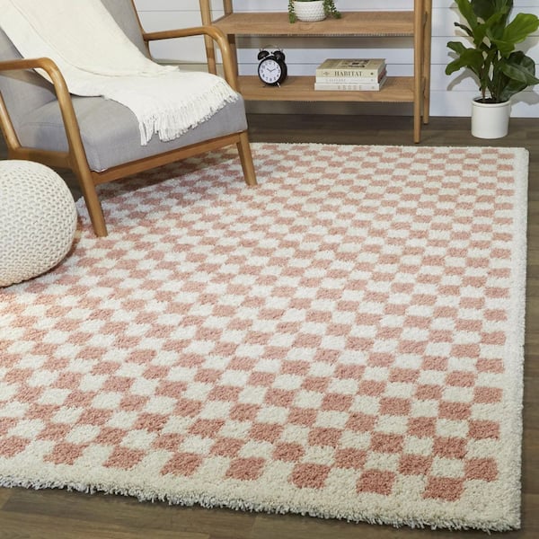 Covey Pink 9 ft. x 12 ft. Geometric Area Rug