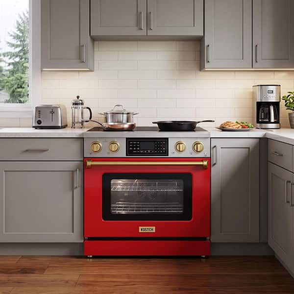 KOSTCH Tilt Panel 36 in. 5 Burner Elements Freestanding Electric