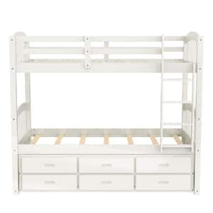 White Twin over Twin Bunk Bed