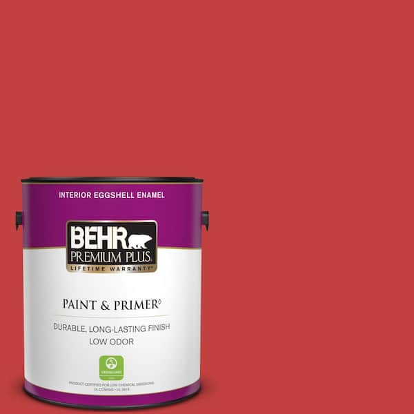 BEHR PREMIUM PLUS 1 gal. #150B-7 Poinsettia Eggshell Enamel Low Odor Interior Paint & Primer