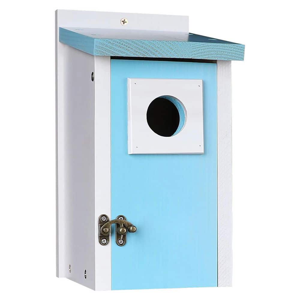 Wooden Bird House for Outside Ice Blue Weatherproof Garden Decoration for Bluebird Wren Finch Chickadee price history on PriceWatchPro