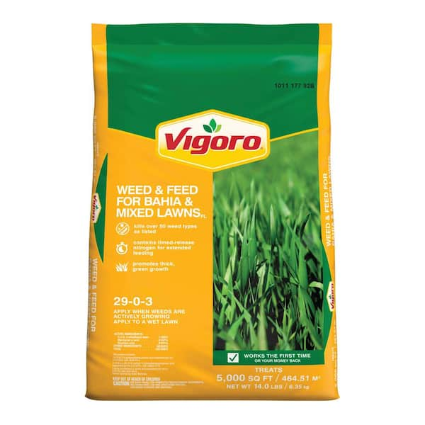 Vigoro 14.6 lbs. 5,000 sq. ft. Weed and Feed Weed Killer Plus Lawn ...