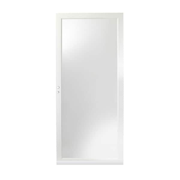 Andersen 4000 Series 32 in. x 80 in. White Left-Hand Full View Interchangeable Aluminum Storm Door - Laminated Safety Glass