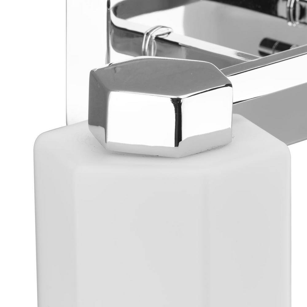 Lexie Polished Chrome 3-Light Vanity with Opal Glass Shades