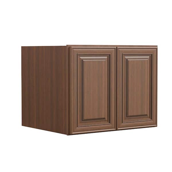 Hausvita 30 in. W x 24 in. D x 24 in. H in Cameo Scotch Plywood Ready to Assemble Kitchen Wall Cabinets with 2 Doors