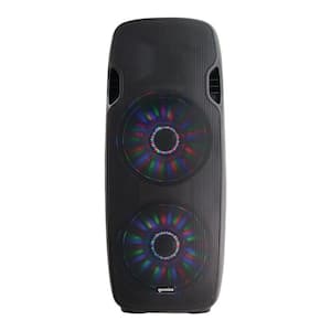 AS Series Bluetooth Multi-LED Portable PA Speaker with Dual Woofers, Black