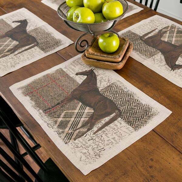 Rustic Red Placemats With Delightful Ruffle Detailing, Water and