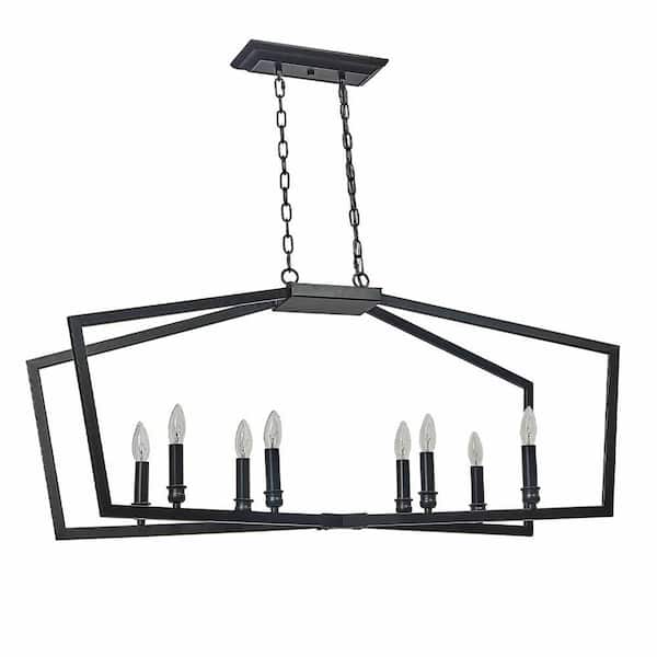 Little Tree Bridget 8-Light Black Island Pendant Light