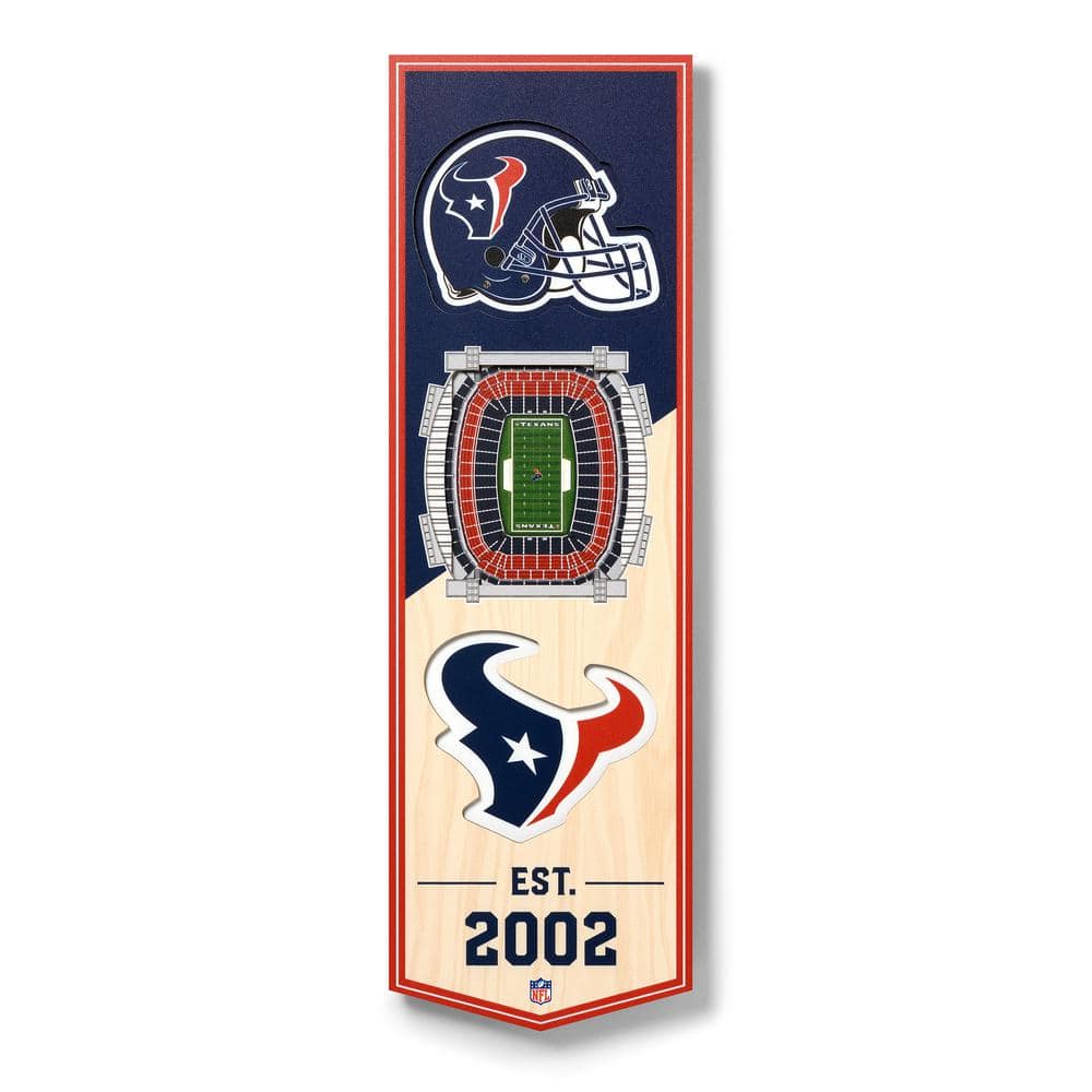 YouTheFan Houston Texans 3D Stadium Banner - 6 x 19 in