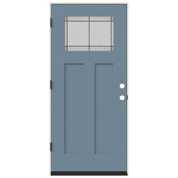 Creative Entryways Craftsman Espresso Stained Solid Wood Prehung Front Door with Decorative Glass