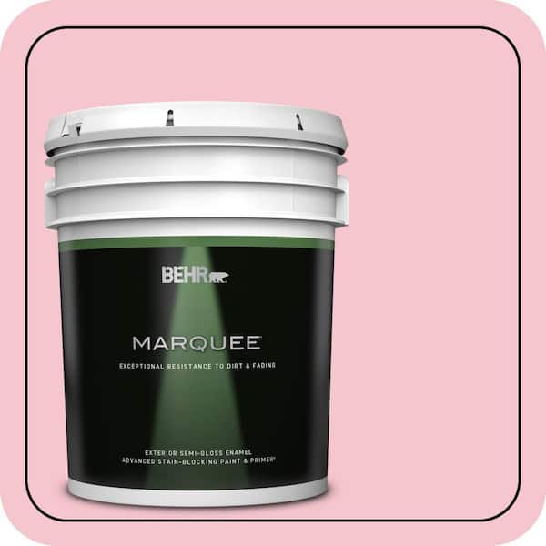 BEHR MARQUEE 5 gal. #120B-4 Old Fashioned Pink Semi-Gloss Enamel Exterior Paint & Primer