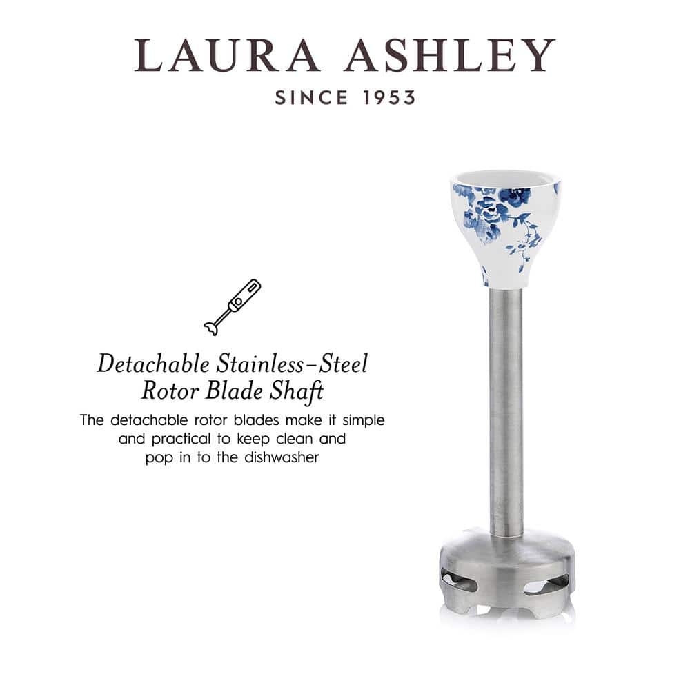 Laura Ashley White and Blue Floral 4-in-1 Immersion Blender Set