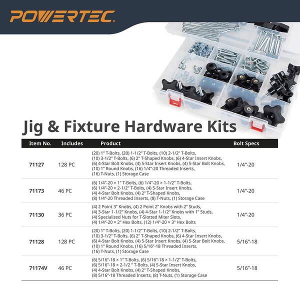 POWERTEC 71119-P3, pista en T universal de perfil de doble corte de 36 pulgadas con agujeros de POWERTEC 71119-P3, pista en T universal de perfil de doble corte de 36 pulgadas con agujeros de
