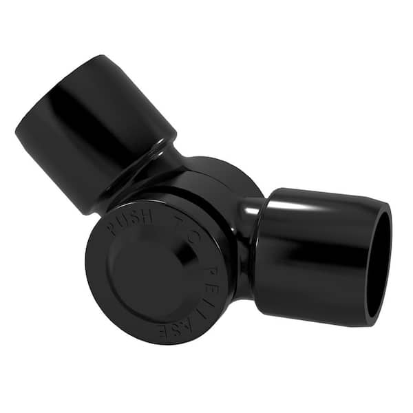 Formufit 3/4 in. Furniture Grade PVC External 2-Way Adjustable Fitting in Black (2-Pack)