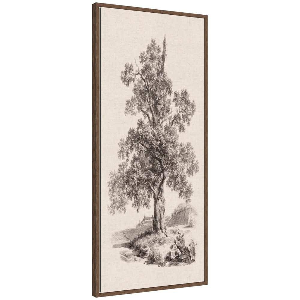 "Sylvie ""Vintage Tree on Light Neutral"" by Corinna Buchholz of Piddix Landscape Framed Canvas Art Print 40 in. x 18 in." price history on PriceWatchPro