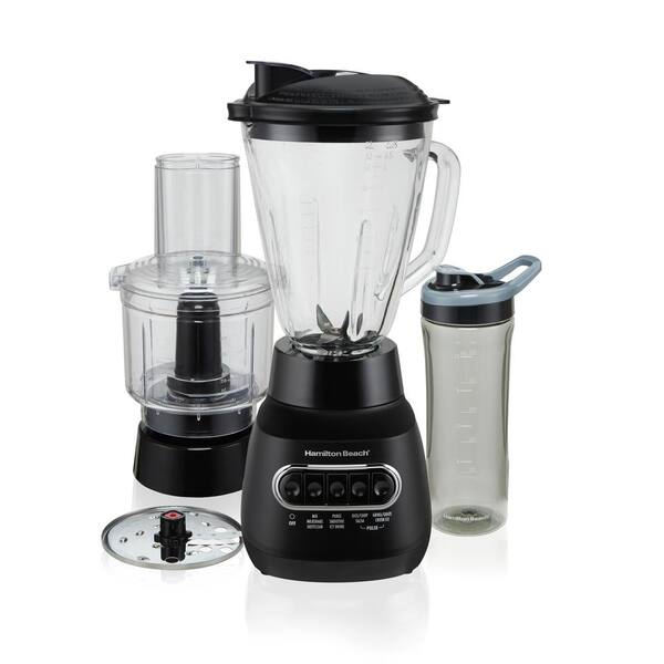 Hamilton Beach MultiBlend Kitchen System, 52 oz. Blending Jar, Black, 3in1 Blender with Food Processor Attachment, and 20 oz Travel Jar