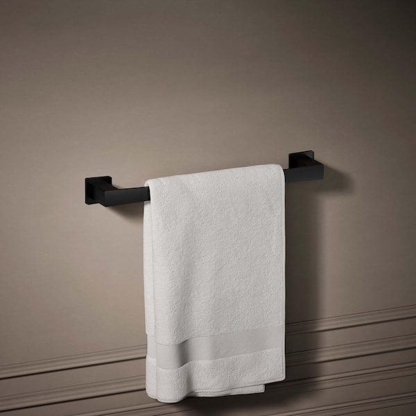 Honesty 18 in. Wall Mounted Towel Bar in Matte Black