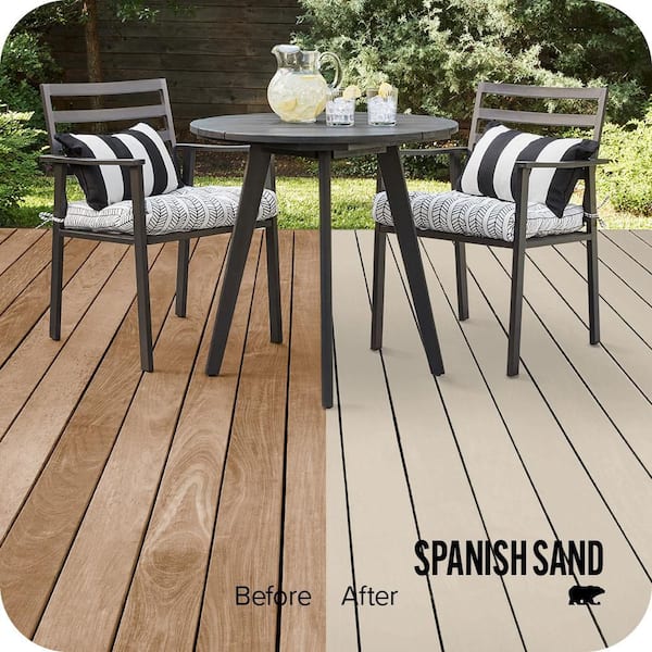 1 gal. #OR-W07 Spanish Sand Solid Color Waterproofing Exterior Wood Stain and Sealer