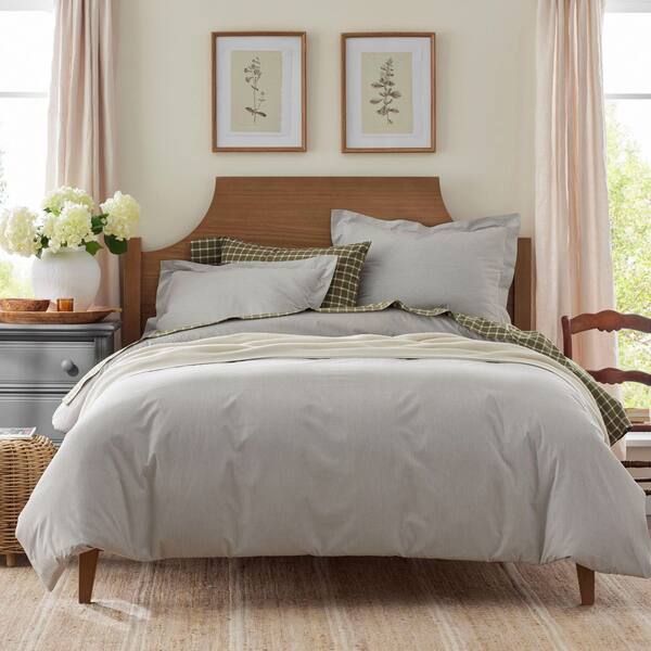 Company Cotton Windowpane Yard-Dyed Cotton Percale Sheet Set