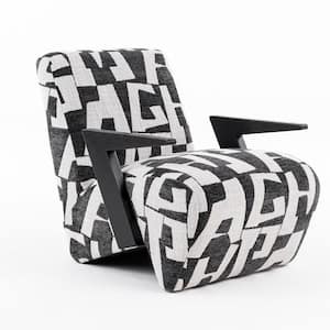 Black and White Fabric Side Chair