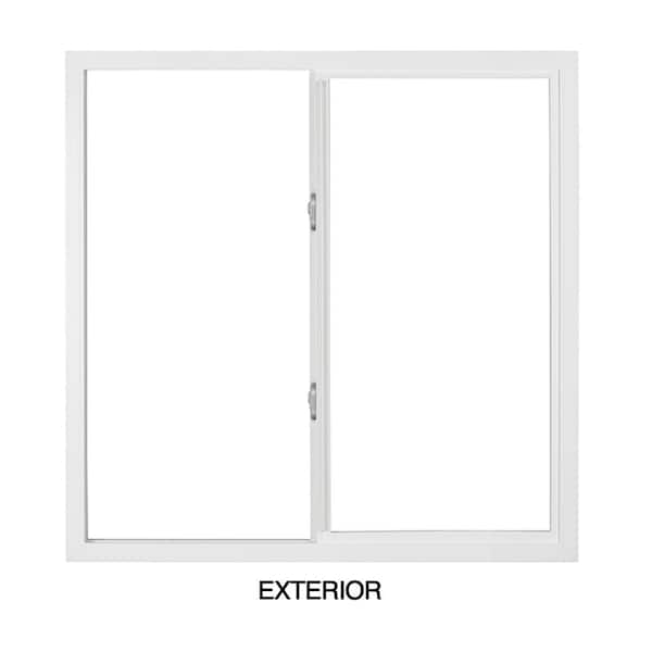 Premium WX 35.5 in. W x 35.5 in H XO Left-Handed White Vinyl, ProSolar Shade Low E Argon Glass, Slider Window