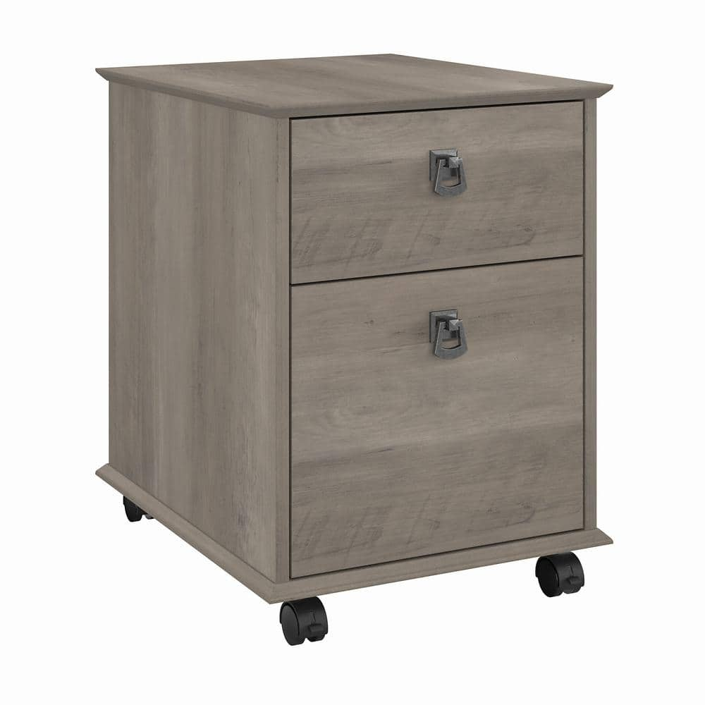 Homestead Farmhouse Mobile File Cabinet in Driftwood Gray -  Bush Furniture, HOF117DG-03