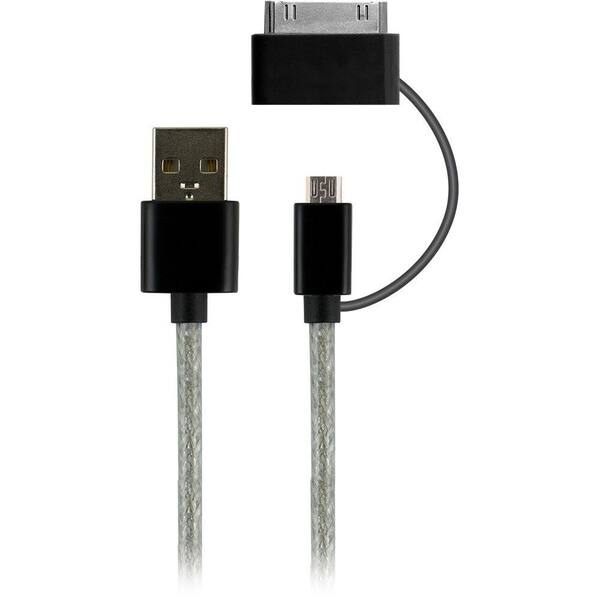 GE 3 ft. 2-in-1 USB Micro Cable with 30 Pin Adapter