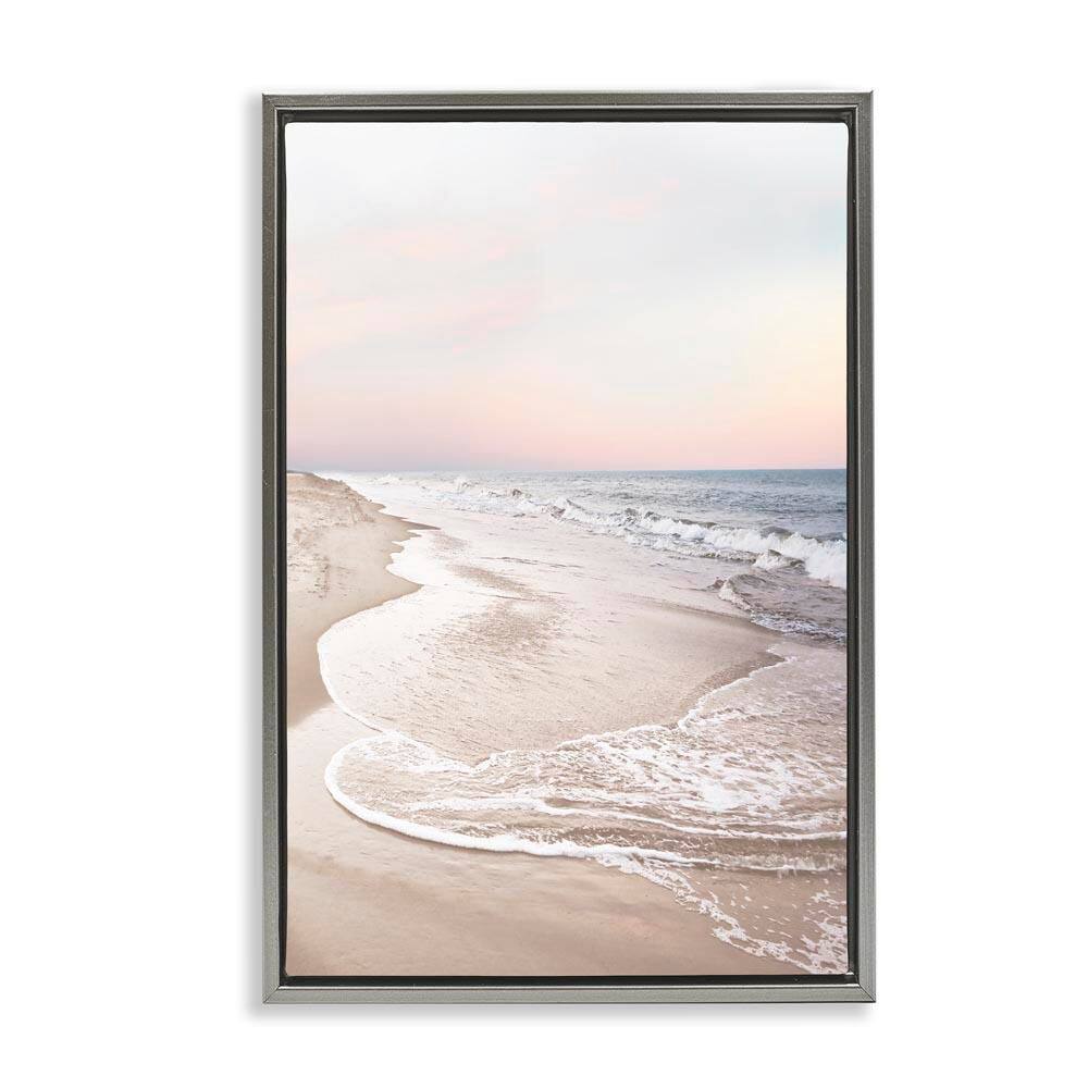 Beautiful Beach Oasis by Natalie Carpentieri Gray Floater Frame Coastal Graphic Art Print 31 in. x 21 in. price history on PriceWatchPro