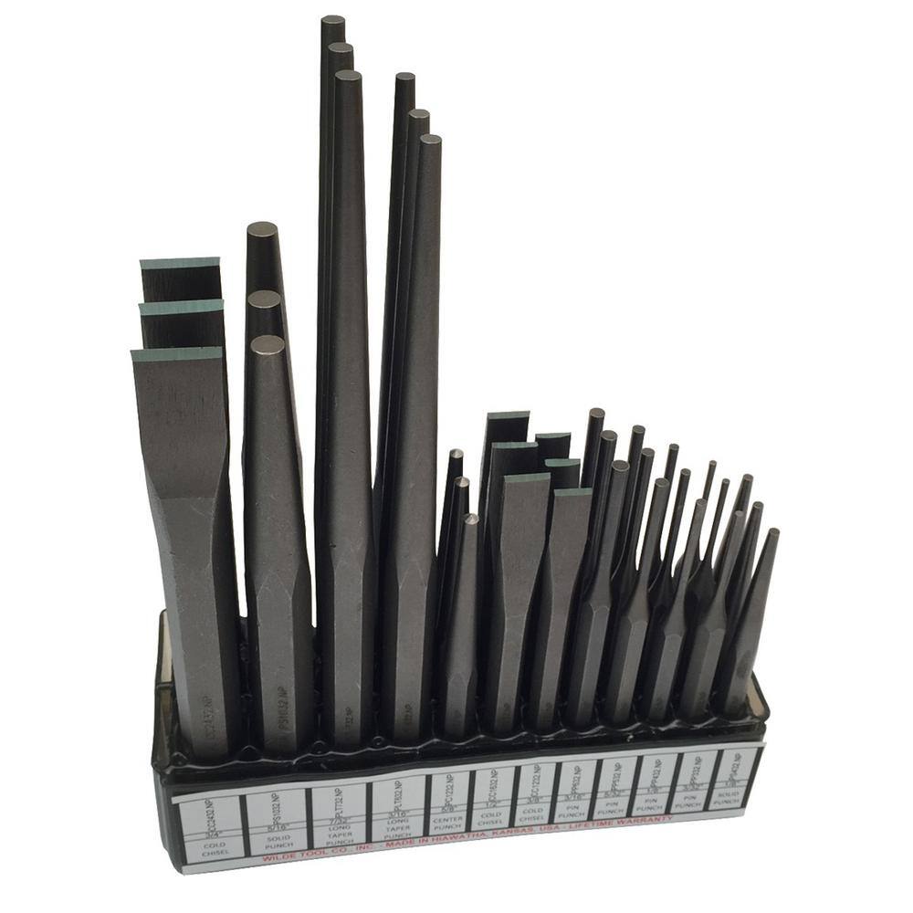 Wilde Tool Punch and Chisel Display Set in Natural (36Piece) K312NPDB