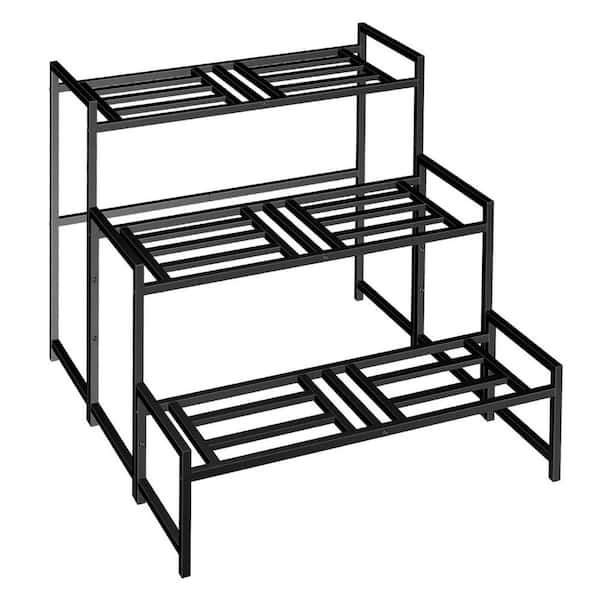 3-Tier Black Iron Plant Stand(28 in. H W x 24 in. H)