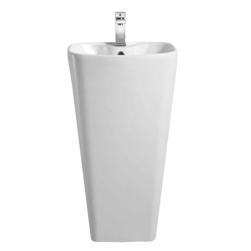 White High Gloss In Stock Fine Fixtures Pedestal Sinks Pl1814wh 64 1000 