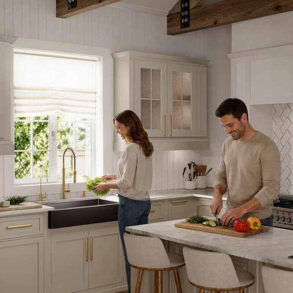 Karran QAR-740 Quartz/Granite 34 in. Single Bowl Retrofit
