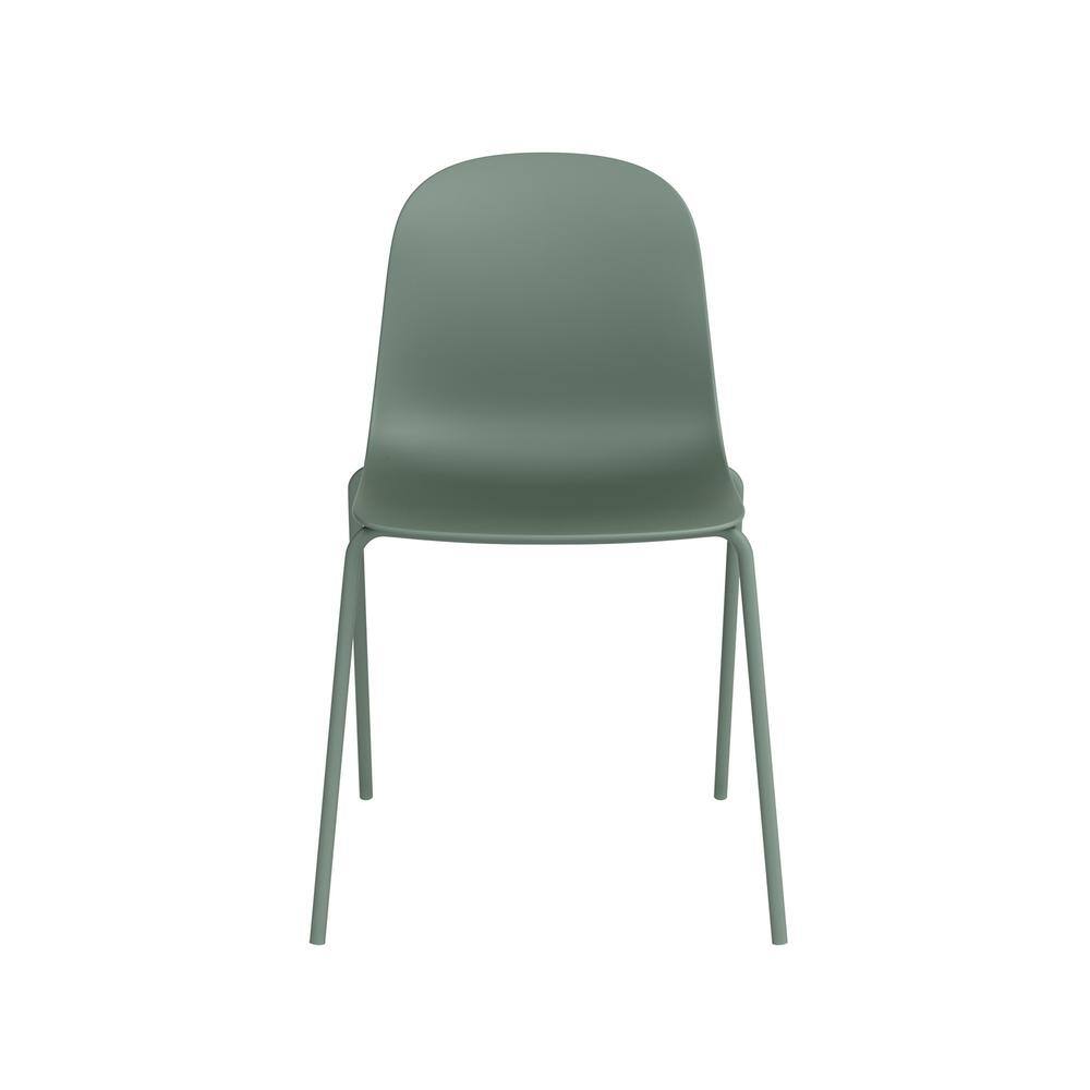 Aloe Green Metal Stackable Dining Side Chair