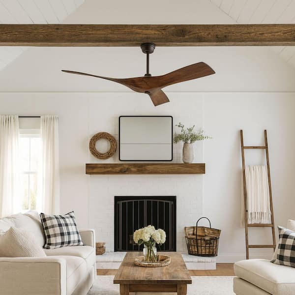 SkyPlug SkyFan Perseus 52 in. 3-Blade Matte Black/Cherry Wood Plug