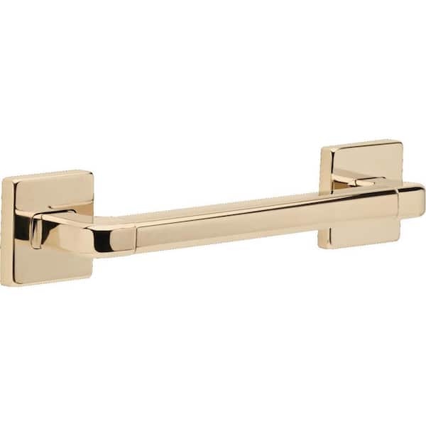 Delta Modern Angular 12 in. x 1-1/4 in. Concealed Screw ADA-Compliant Decorative Grab Bar in Polished Nickel