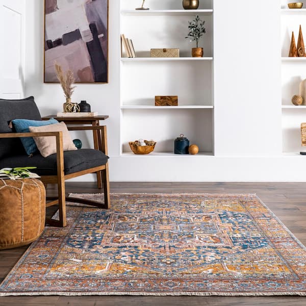 nuLOOM Ethel Medallion Fringe Rust 8 ft. x 10 ft. Area Rug nuLOOM Ethel Medallion Fringe Rust 8 ft. x 10 ft. Area Rug