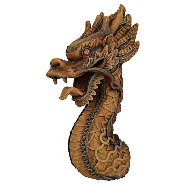 Design Toscano 18.5 in. x 5.5 in. The Fire Dragon Wall Sculpture
