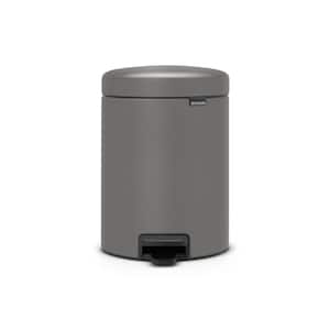 NewIcon 1.3 Gal. (5 l) Mineral Concrete Gray Step On Trash Can