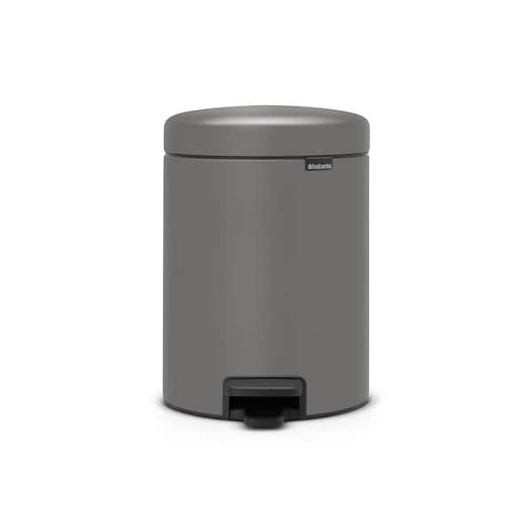 Brabantia NewIcon 1.3 Gal. (5 l) Mineral Concrete Gray Step On Trash Can