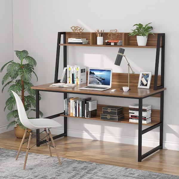 Tribesigns Way To Origin Harold 47 In, Small Office Rectangular Desk With Hutch Bookcase