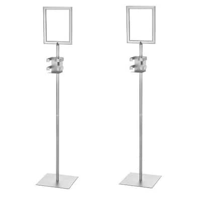 60.5 in. Sanitizing Cleaning Wipes Dispenser Stand with Sign Frame (2-Pack)