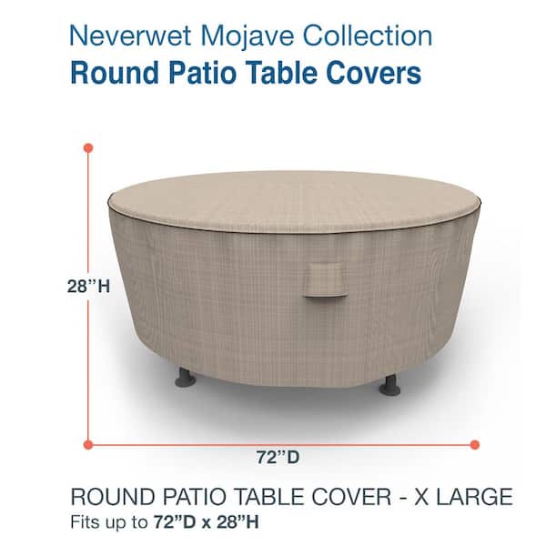 Budge Rust Oleum Neverwet Mojave Extra, Large Round Patio Table Cover