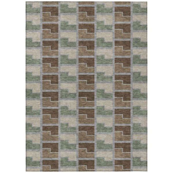 Chantille Machine Washable Indoor/Outdoor Abstract ACN2417 Chocolate 3 ft. x 4 ft. Area Rug