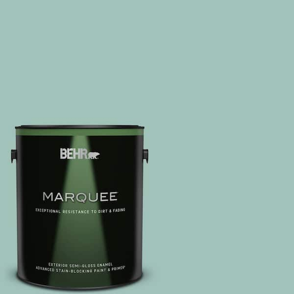 BEHR MARQUEE 1 gal. #MQ6-36 Cascade Green Semi-Gloss Enamel Exterior Paint & Primer