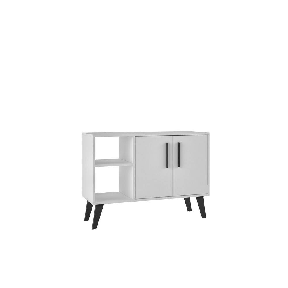 Manhattan Comfort Amsterdam 35.43 in. White Sideboard with 4Shelves