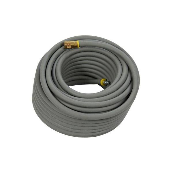 Grip-Rite 3/8 in. x 50 ft. Premium Gray Rubber Air Hose with Couplers