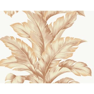 60.75 sq. ft. Coastal Haven Peachy Banana Springs Embossed Vinyl Unpasted Wallpaper Roll