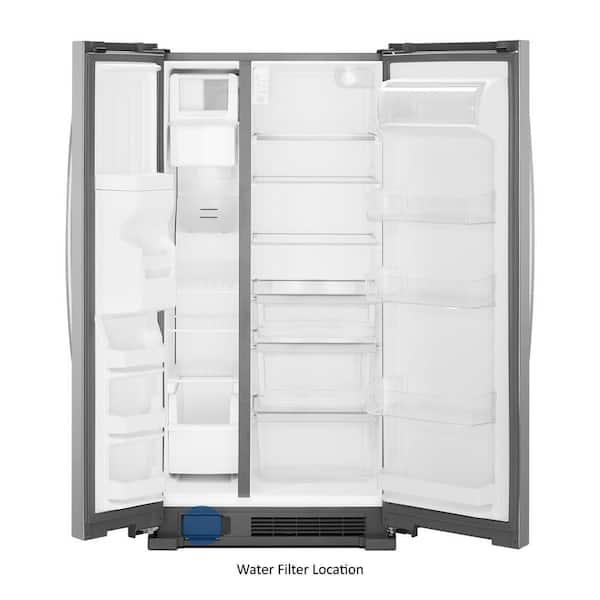 36 in. 25 cu. ft. Side-by-Side Refrigerator in Fingerprint-Resistant Stainless Finish with In-Door-Ice Storage