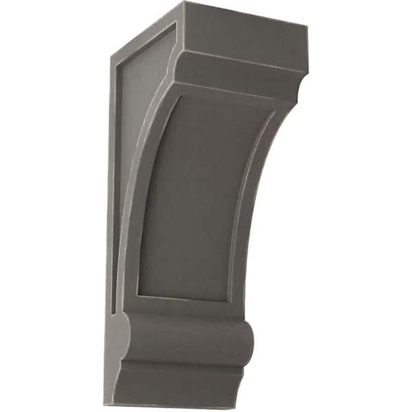 Ekena Millwork 4 in. x 10 in. x 5 in. Reclaimed Grey Diane Recessed Wood Vintage Decor Corbel
